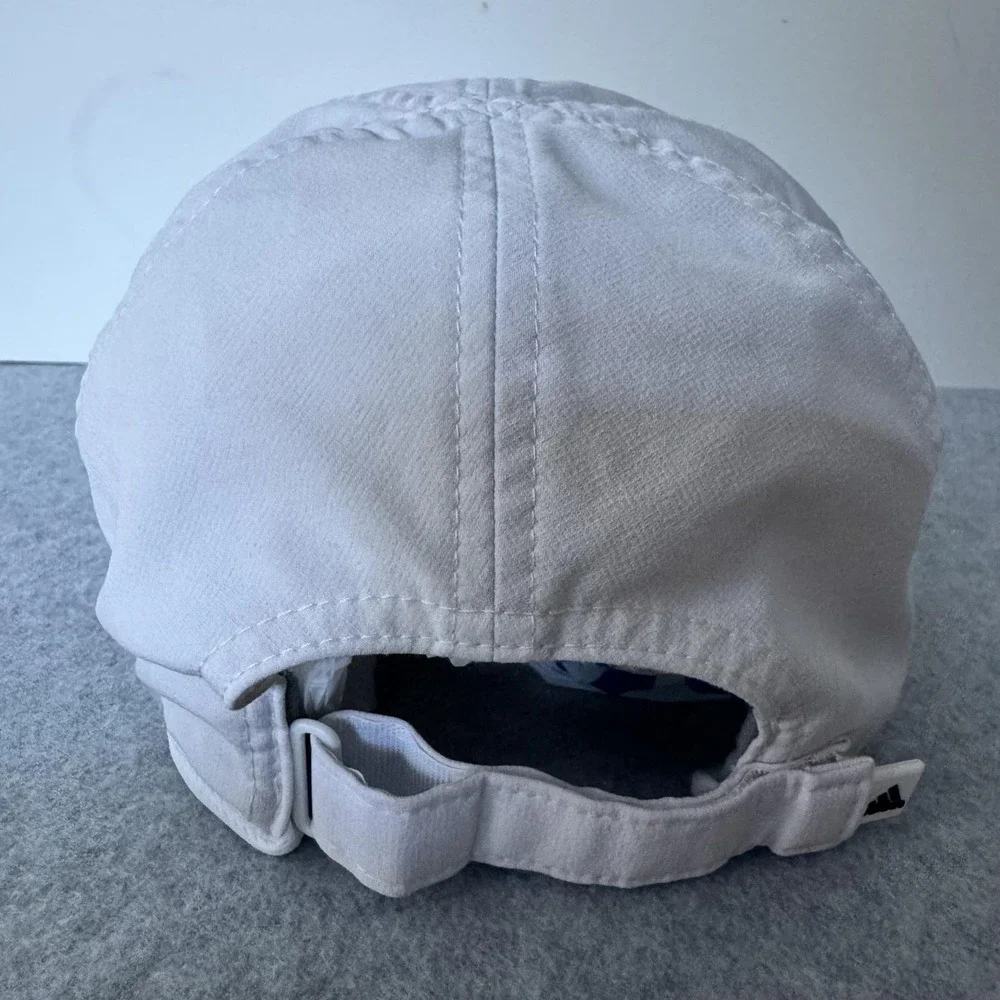 Adidas Hat Cap Strap Back White Logo One Size Fits All Mens Twill Performance